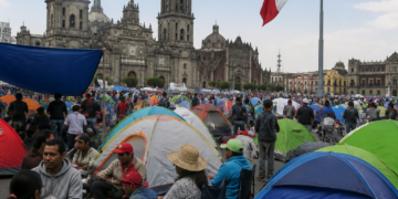 El acampe de docentes en Ciudad de México a días del Mundial 2026